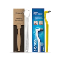 Tbrush Paslanmaz Çelik Dil Temizleyici / Dil Sıyırıcı & Beyazlatıcı ve Diş Silgisi