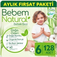 Bebem Natural Bebek Bezi Ultra Fırsat Paketi Extra Large 128 Adet Bebem Natural Bebek Bezi Ultra Fırsat Paketi Extra Large 128 Adet