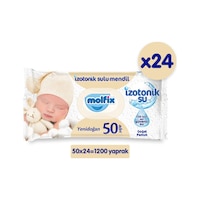 Molfix Izotonik Sulu Yenidoğan Islak Havlu 24 x 50'li 1200 Yaprak Molfix Izotonik Sulu Yenidoğan Islak Havlu 24 x 50'li 1200 Yaprak