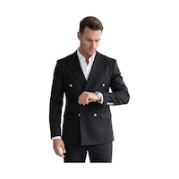 Deep Sea Deepsea Erkek Siyah Slim Fit Kruvaze Takım Elbise Likralı Çizgili Dokulu Metal Düğmeli 2600820 Deep Sea Deepsea Erkek Siyah Slim Fit Kruvaze Takım Elbise Likralı Çizgili Dokulu Metal Düğmeli 2600820
