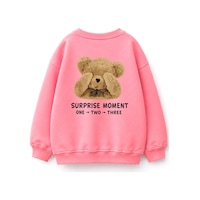 Monila Unisex Çocuk 3 İplik Kumaş Pamuklu Sırtı Ayıcık Baskılı Sweatshirt Pembe Monila Unisex Çocuk 3 İplik Kumaş Pamuklu Sırtı Ayıcık Baskılı Sweatshirt Pembe