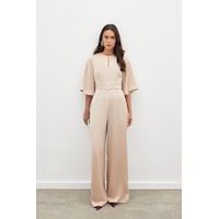 Sateen Kemerli Krep Tulum - Bej Sateen Kemerli Krep Tulum - Bej