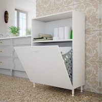 Iki Gözlü Sepetli Banyo Dolabı Beyaz Iki Gözlü Sepetli Banyo Dolabı Beyaz