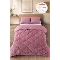 Premium Çift Taraflı Wellsoft Yorgan Seti Çift Kişilik 195x215 Cm 2 Adet Yastık Kılıflı Gül Kurusu Premium Çift Taraflı Wellsoft Yorgan Seti Çift Kişilik 195x215 Cm 2 Adet Yastık Kılıflı Gül Kurusu