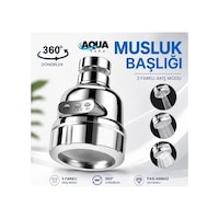 Aqua Sara 3 Fonksiyonlu Mutfak Lavabo Musluk Başlığı 360 Derece Döner Musluk Ucu Tasarruflu Krom Aqua Sara 3 Fonksiyonlu Mutfak Lavabo Musluk Başlığı 360 Derece Döner Musluk Ucu Tasarruflu Krom