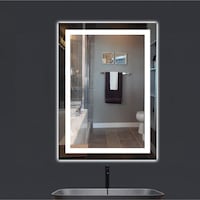 Nuun Dekor 70x50 Beyaz Ledli Kumlamalı Banyo Lavabo Ofis Makyaj Kuaför Aynası -trafolu Beyaz