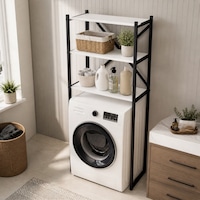 Braga Metal 3 Çamaşır Makinesi Üstü Düzenleyici Raf Beyaz Banyo Düzenleyici Dolap Siyah - Beyaz Braga Metal 3 Çamaşır Makinesi Üstü Düzenleyici Raf Beyaz Banyo Düzenleyici Dolap Siyah - Beyaz