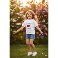 Monila Kız Çocuk Baskılı Pamuklu Bisiklet Yaka T-shirt Ekru Monila Kız Çocuk Baskılı Pamuklu Bisiklet Yaka T-shirt Ekru