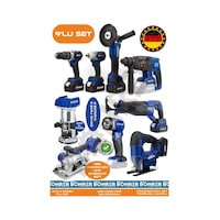 Böhrer Ba01093m 9 Makine Kombo Set 4 Akülü 2 Şarjlı Kömürsüz V598 5ah Profesyonel - Blue Mavi Böhrer Ba01093m 9 Makine Kombo Set 4 Akülü 2 Şarjlı Kömürsüz V598 5ah Profesyonel - Blue Mavi