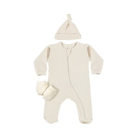 Tinylamb Pure Organik Yenidoğan Bebek Seti - 3 Parça Bej Tinylamb Pure Organik Yenidoğan Bebek Seti - 3 Parça Bej