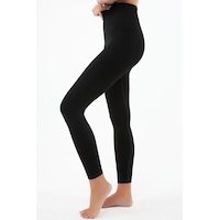 Cottonhill Siyah Yüksek Bel Toparlayıcı Seamless Kadın Spor Tayt SiYAH Siyah