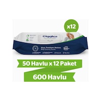 Giggles Vücut Temizleme Havlusu 50'li 12 Paket 600 Havlu Giggles Vücut Temizleme Havlusu 50'li 12 Paket 600 Havlu