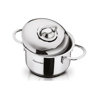 Hascevher 14X9 CM Kumsal Kulplu Mini Tencere Çelik Kapaklı Hascevher 14X9 CM Kumsal Kulplu Mini Tencere Çelik Kapaklı