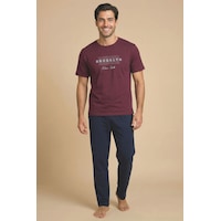 Wordex Mirano 8108 Penye Brooklyn Yazılı Erkek Yazlık Kısa Kollu Cepli Pijama Takımı Bordo Wordex Mirano 8108 Penye Brooklyn Yazılı Erkek Yazlık Kısa Kollu Cepli Pijama Takımı Bordo
