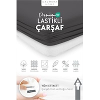 Calmera | %100 Pamuk Penye Lastikli Çarşaf | Çift Kişilik - Battal - King | Antrasit Calmera | %100 Pamuk Penye Lastikli Çarşaf | Çift Kişilik - Battal - King | Antrasit