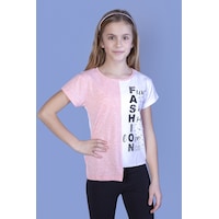 Toontoy Kids Toontoy Kız Çocuk Fasihon Garni Tişört Pembe Melanj Toontoy Kids Toontoy Kız Çocuk Fasihon Garni Tişört Pembe Melanj