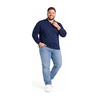 Annex Büyük Beden Polo Yaka Erkek Sweatshirt Lacivert Annex Büyük Beden Polo Yaka Erkek Sweatshirt Lacivert