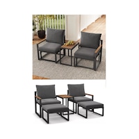 Kagu 5 Parça Metal Çerçeve Outdoor Multilounge Bahçe Balkon Mobilya,uzanma Koyu Gri Kagu 5 Parça Metal Çerçeve Outdoor Multilounge Bahçe Balkon Mobilya,uzanma Koyu Gri
