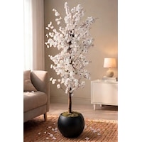Cihan Çiçekçilik Yapay Beyaz Bahar Dalı Ağacı 140cm- 27x33 Cm Küre Saksılı Siyah Cihan Çiçekçilik Yapay Beyaz Bahar Dalı Ağacı 140cm- 27x33 Cm Küre Saksılı Siyah