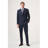 İmza Lacivert-mavi Kırlangıç Yaka Çizgili Kruvaze 6 Drop Slim Fit Tam Astar Esnek Takım Elbise 1001260286 Lacivert - Mavi İmza Lacivert-mavi Kırlangıç Yaka Çizgili Kruvaze 6 Drop Slim Fit Tam Astar Esnek Takım Elbise 1001260286 Lacivert - Mavi