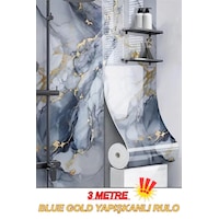 60cm X 3 Metre Tek Parça Yapışkanlı Mavi Gold Mermer Desenli Duvar Paneli Kağıdı Silinebilir Tx-6969 Altın - Turkuaz 60cm X 3 Metre Tek Parça Yapışkanlı Mavi Gold Mermer Desenli Duvar Paneli Kağıdı Silinebilir Tx-6969 Altın - Turkuaz