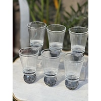 6 Lı Kristal Top Ayaklı Çizgili Kahve Yanı Su & Meşrubat & Sunum Bardağı Füme 6 Lı Kristal Top Ayaklı Çizgili Kahve Yanı Su & Meşrubat & Sunum Bardağı Füme