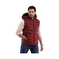 Euromoda Everest Jel Dolgu Çıkartılabilen Fermuarlı Kapüşonlu Erkek Şişme Yelek Bordo Euromoda Everest Jel Dolgu Çıkartılabilen Fermuarlı Kapüşonlu Erkek Şişme Yelek Bordo