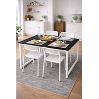 5'li Mutfak Masa Takımı, 4 Sandalye Ve 1 Masa, Yemek Odası, Bahçe Takımı, 4 Kişilik, Metal Ayaklı Masa: Siyah/beyaz - Sandalye: Beyaz 5'li Mutfak Masa Takımı, 4 Sandalye Ve 1 Masa, Yemek Odası, Bahçe Takımı, 4 Kişilik, Metal Ayaklı Masa: Siyah/beyaz - Sandalye: Beyaz