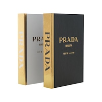 2'li Prada Byaz&siyah Gold Dekoratif Kitap Kutu 2'li Prada Byaz&siyah Gold Dekoratif Kitap Kutu