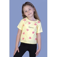 Toontoy Kids Toontoy Kız Çocuk Yaprak Desenli Fabulous Baskılı Tişört Sarı Toontoy Kids Toontoy Kız Çocuk Yaprak Desenli Fabulous Baskılı Tişört Sarı