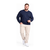 Annex Büyük Beden Basic Waffle Kumaş Erkek Sweatshirt Lacivert Annex Büyük Beden Basic Waffle Kumaş Erkek Sweatshirt Lacivert