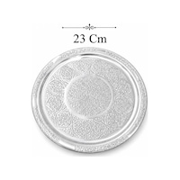 Gül Mutfak 23 Cm Paslanmaz Çelik Krom Sunum Tepsisi, Yuvarlak İşlemeli Servis Tabağı Inox Gül Mutfak 23 Cm Paslanmaz Çelik Krom Sunum Tepsisi, Yuvarlak İşlemeli Servis Tabağı Inox