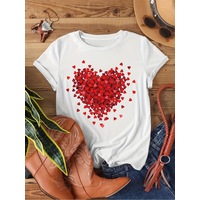 Uyguntarz Unisex Karışık Kalpler Baskılı Tasarım Tshirt Beyaz Uyguntarz Unisex Karışık Kalpler Baskılı Tasarım Tshirt Beyaz