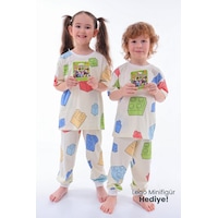 Zuzunga Renk Blokları Desenli Çocuk Pijama Takımı Minifigür Renklı Zuzunga Renk Blokları Desenli Çocuk Pijama Takımı Minifigür Renklı