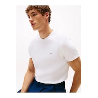 Tommy Hilfiger Klasik Sıfır Yaka T-shirt Beyaz Tommy Hilfiger Klasik Sıfır Yaka T-shirt Beyaz