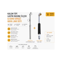 Kalem Tipi Lastik Basınç Ölçer + Euro Girişli Hava Jakı Seti Kalem Tipi Lastik Basınç Ölçer + Euro Girişli Hava Jakı Seti