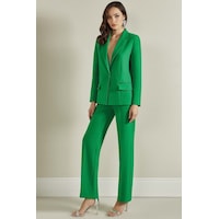 Erkek Yaka Yeşil Dokuma Blazer Yeşil Erkek Yaka Yeşil Dokuma Blazer Yeşil