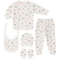 Hece Bebe %100 Pamuklu 5 Parça Hastane Çıkışı Seti Bebek Zıbın Takımı, Şapka, Önlük, Eldiven Çok Renkli Hece Bebe %100 Pamuklu 5 Parça Hastane Çıkışı Seti Bebek Zıbın Takımı, Şapka, Önlük, Eldiven Çok Renkli