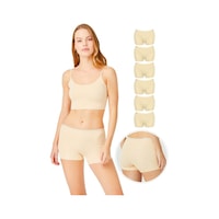 Cottonhill Basic Lazer Kesim Dikişsiz Kadın Boxer Külot 6'lı Paket-2 Renkli-5 Çok Renkli Cottonhill Basic Lazer Kesim Dikişsiz Kadın Boxer Külot 6'lı Paket-2 Renkli-5 Çok Renkli