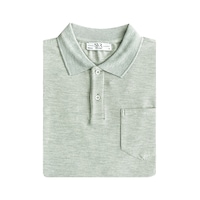 SÜVARİ Yeşil Regular Armürlü Polo Yaka Tişört