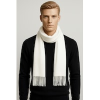 Tarz Cool Unisex Polar Atkı Beyaz