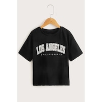 Uyguntarz Çocuk Los Angeles Pamuklu T-shirt Siyah Uyguntarz Çocuk Los Angeles Pamuklu T-shirt Siyah
