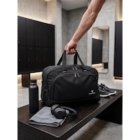 Vıatox Vt-005 Unısex Havlu Kumaş Hostes Valiz Seyahat Tatil Spor Hastane Çok Gözlü El Ve Omuz Çantası Kabin Siyah
