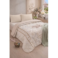 Formeya Kapitoneli Çift Kişilik Desenli Pike - Yatak Örtüsü Takımı 200x230 Cm - 2 Adet Yastık Kılıflı Bej Formeya Kapitoneli Çift Kişilik Desenli Pike - Yatak Örtüsü Takımı 200x230 Cm - 2 Adet Yastık Kılıflı Bej
