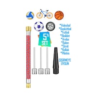 Bykurt 5'li Set Top Şişirme İğnesi Seti Voleybol Basketbol Futbol Bisiklet Pilates Şişirme Seti Bykurt 5'li Set Top Şişirme İğnesi Seti Voleybol Basketbol Futbol Bisiklet Pilates Şişirme Seti