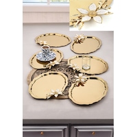 6 Adet Oval Papatlı Kahve-çay Servis Ve Sunum Tepsisi 25x20 Cm 6 Adet Oval Papatlı Kahve-çay Servis Ve Sunum Tepsisi 25x20 Cm