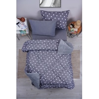 Marla Home Star Baklava Desen Pamuklu Çift Taraflı Pofuduk Tek Kişilik Uyku Seti - Soft - 155 X 215 Gri-beyaz Marla Home Star Baklava Desen Pamuklu Çift Taraflı Pofuduk Tek Kişilik Uyku Seti - Soft - 155 X 215 Gri-beyaz