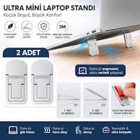 Polham Metal 2 Adet 7mm 3m Yapışkanlı Katlanabilir Ultra Mini Laptop Standı,2 Açılı Laptop Yükseltici Gümüş Polham Metal 2 Adet 7mm 3m Yapışkanlı Katlanabilir Ultra Mini Laptop Standı,2 Açılı Laptop Yükseltici Gümüş