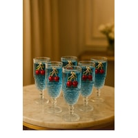 6 Lı Kristal Cam Kiraz Kahve Yanı Bardağı Su Bardak 150ml 6 Lı Kristal Cam Kiraz Kahve Yanı Bardağı Su Bardak 150ml