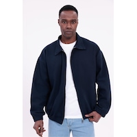 Freemen Erkek Basic Gabardin Kumaş Fermuarlı Oversize Mevsimlik Polo Yaka Ceket Lacivert Freemen Erkek Basic Gabardin Kumaş Fermuarlı Oversize Mevsimlik Polo Yaka Ceket Lacivert